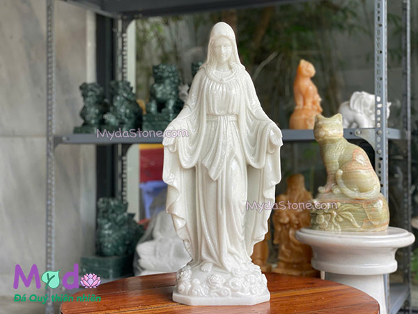 Tượng Đức Mẹ Ban Ơn đá Cẩm Thạch Trắng
