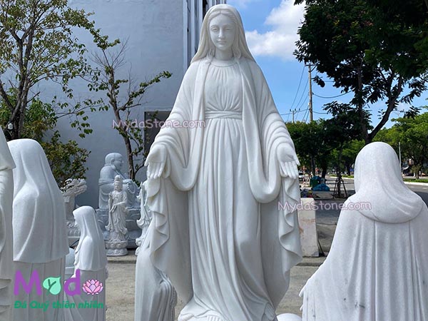 Tượng Đức Mẹ Ban Ơn đá Cẩm Thạch Trắng