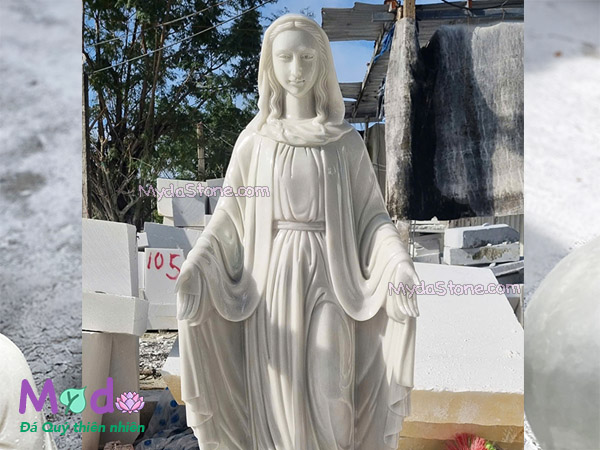 Tượng Đức Mẹ Ban Ơn đá Cẩm Thạch Trắng