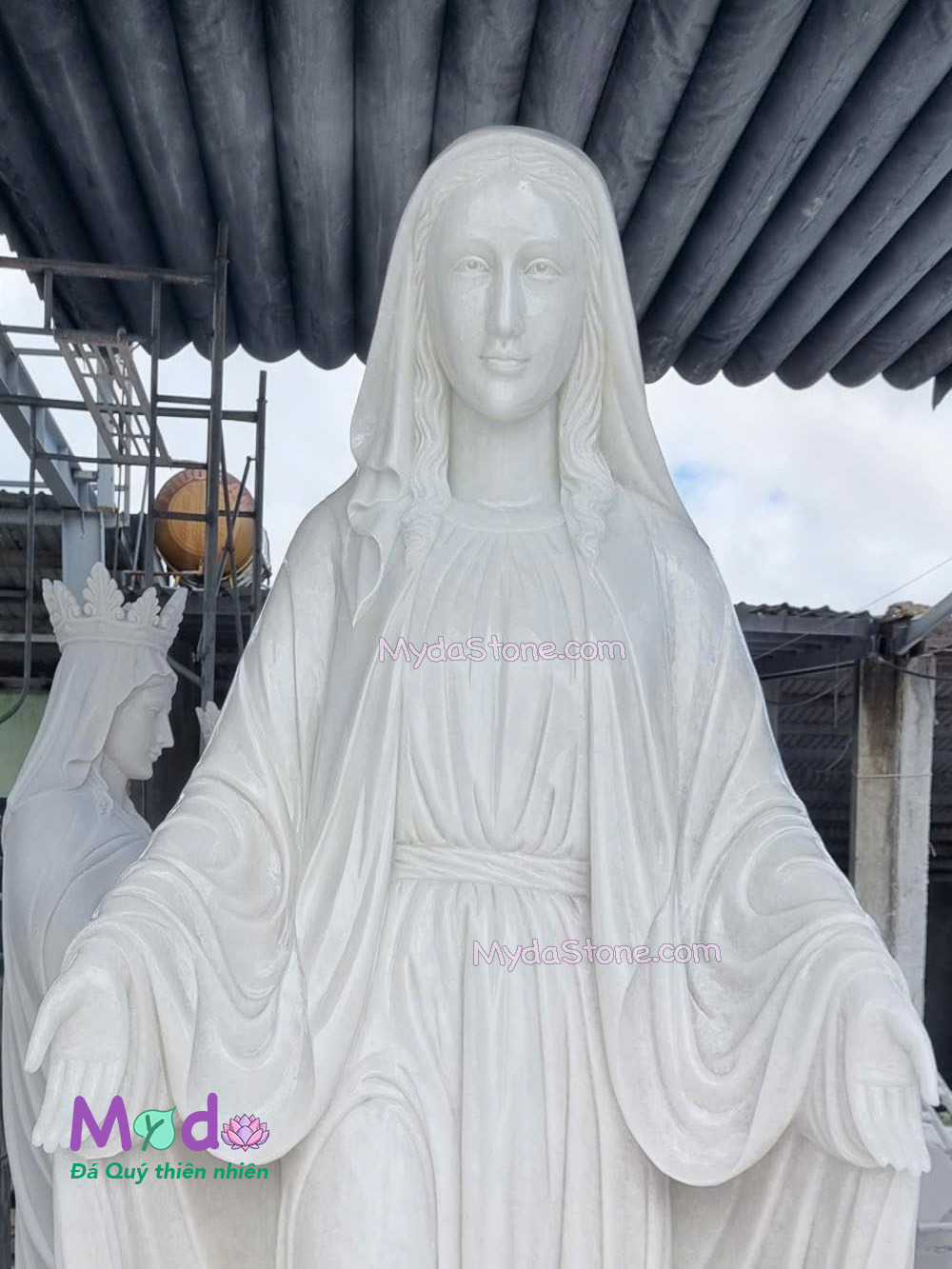 Tượng Đức Mẹ Ban Ơn đá Cẩm Thạch Trắng