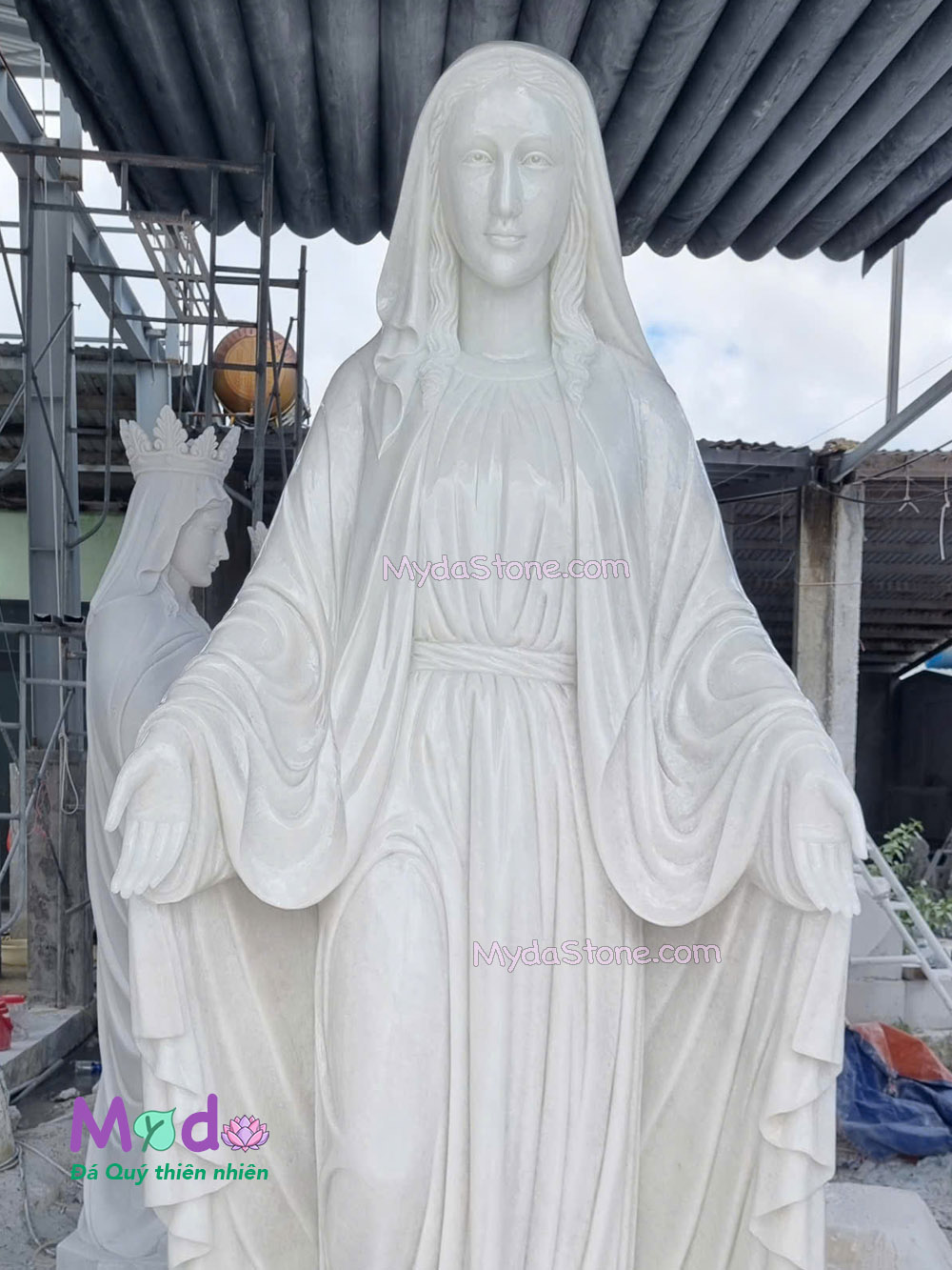 Tượng Đức Mẹ Ban Ơn đá Cẩm Thạch Trắng