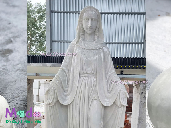 Tượng Đức Mẹ Ban Ơn đá Cẩm Thạch Trắng