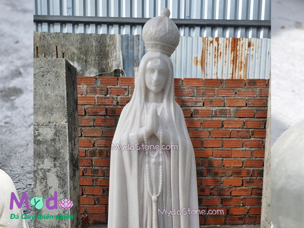 Tượng Đức Mẹ Fatima đá Cẩm Thạch Trắng