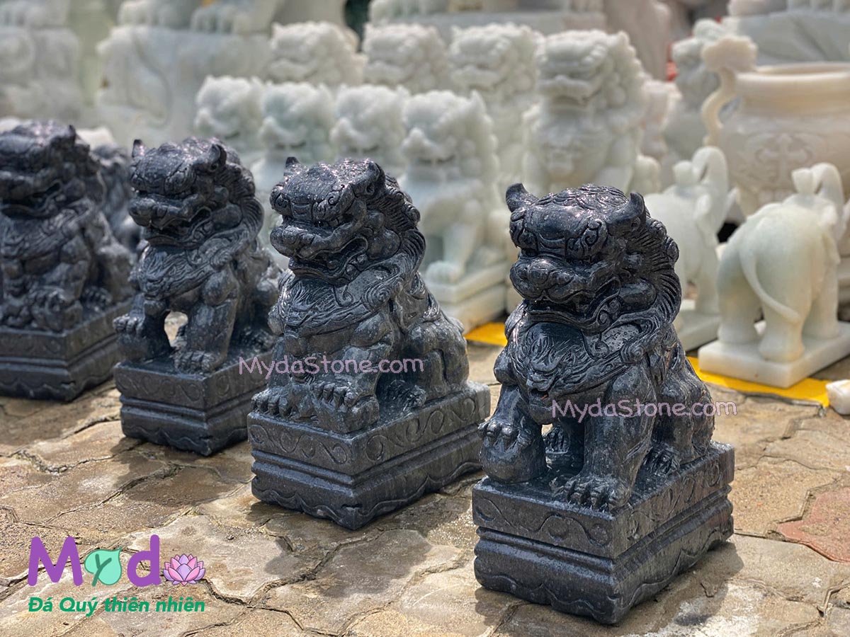Tượng Kỳ Lân đá Cẩm Thạch Đen