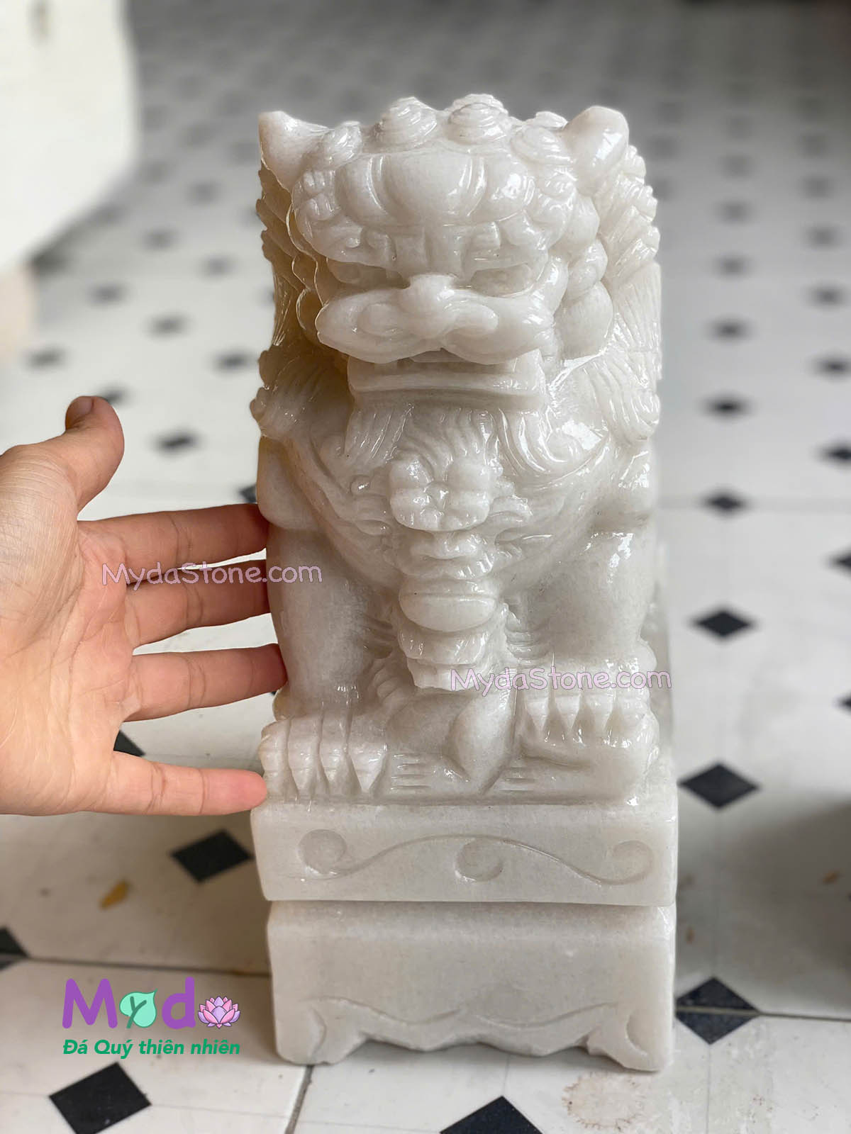Tượng Kỳ Lân để Lăng Mộ đá Cẩm Thạch Trắng