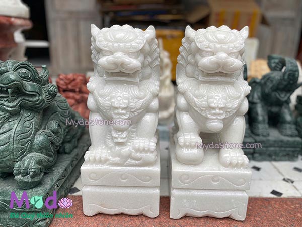 Tượng Kỳ Lân đá Cẩm Thạch Trắng
