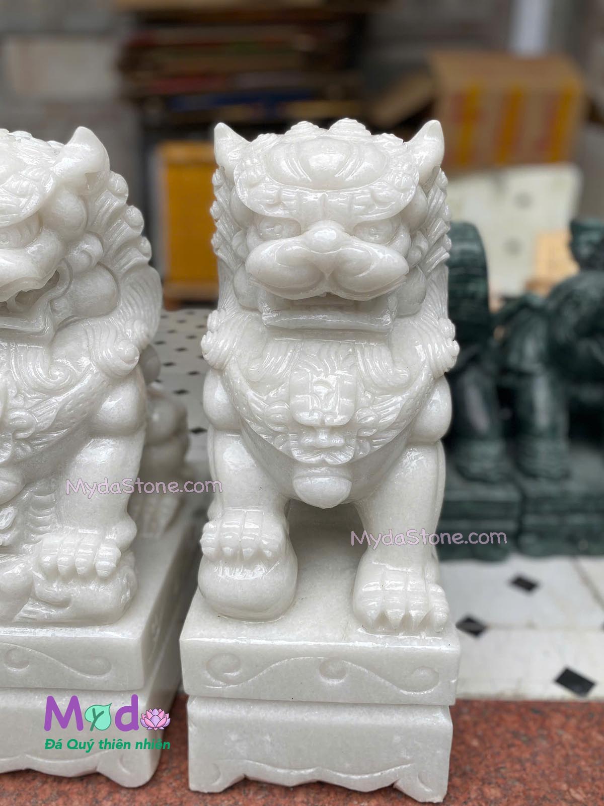 Tượng Kỳ Lân đá Cẩm Thạch Trắng
