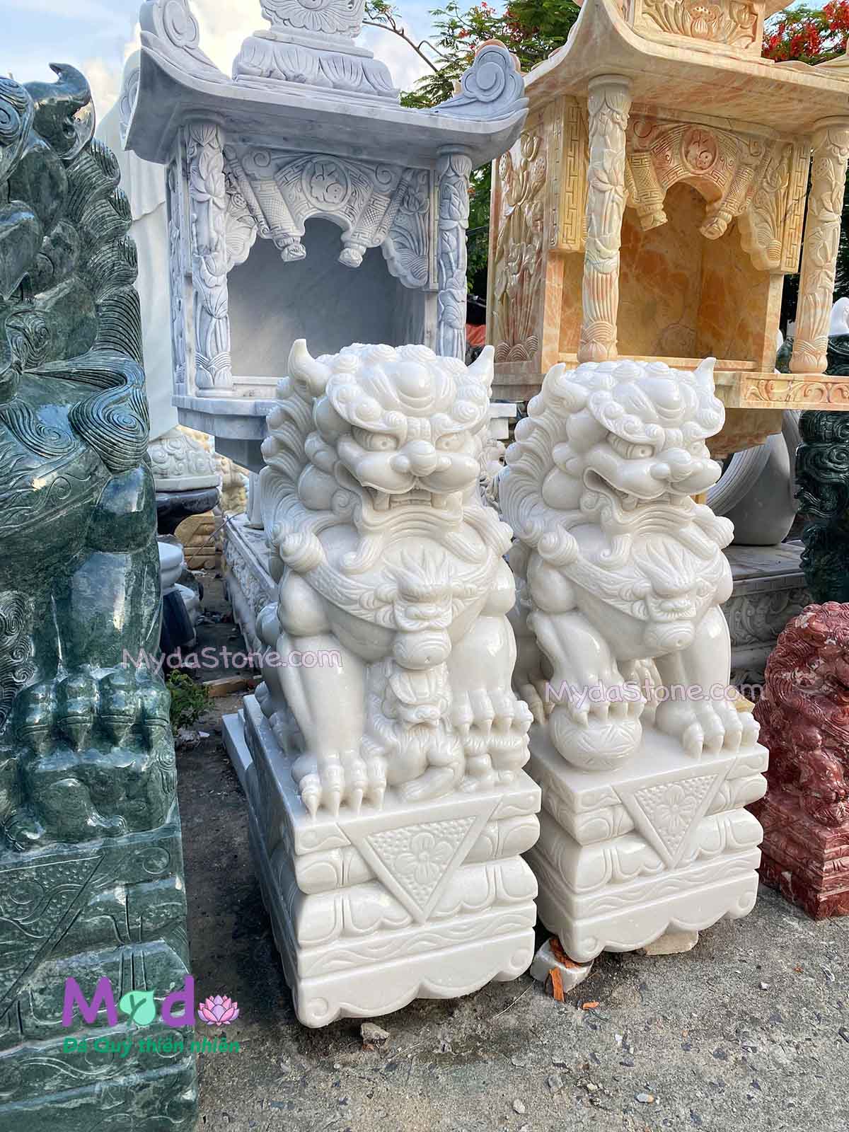 Tượng Kỳ Lân đá Cẩm Thạch Trắng