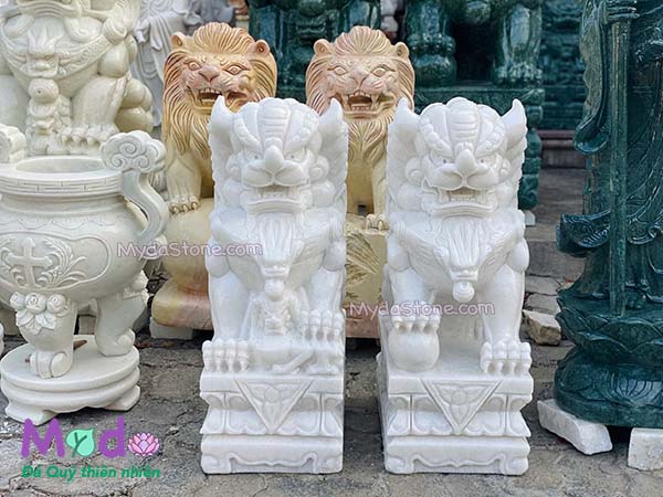 Tượng Kỳ Lân đá Cẩm Thạch Trắng