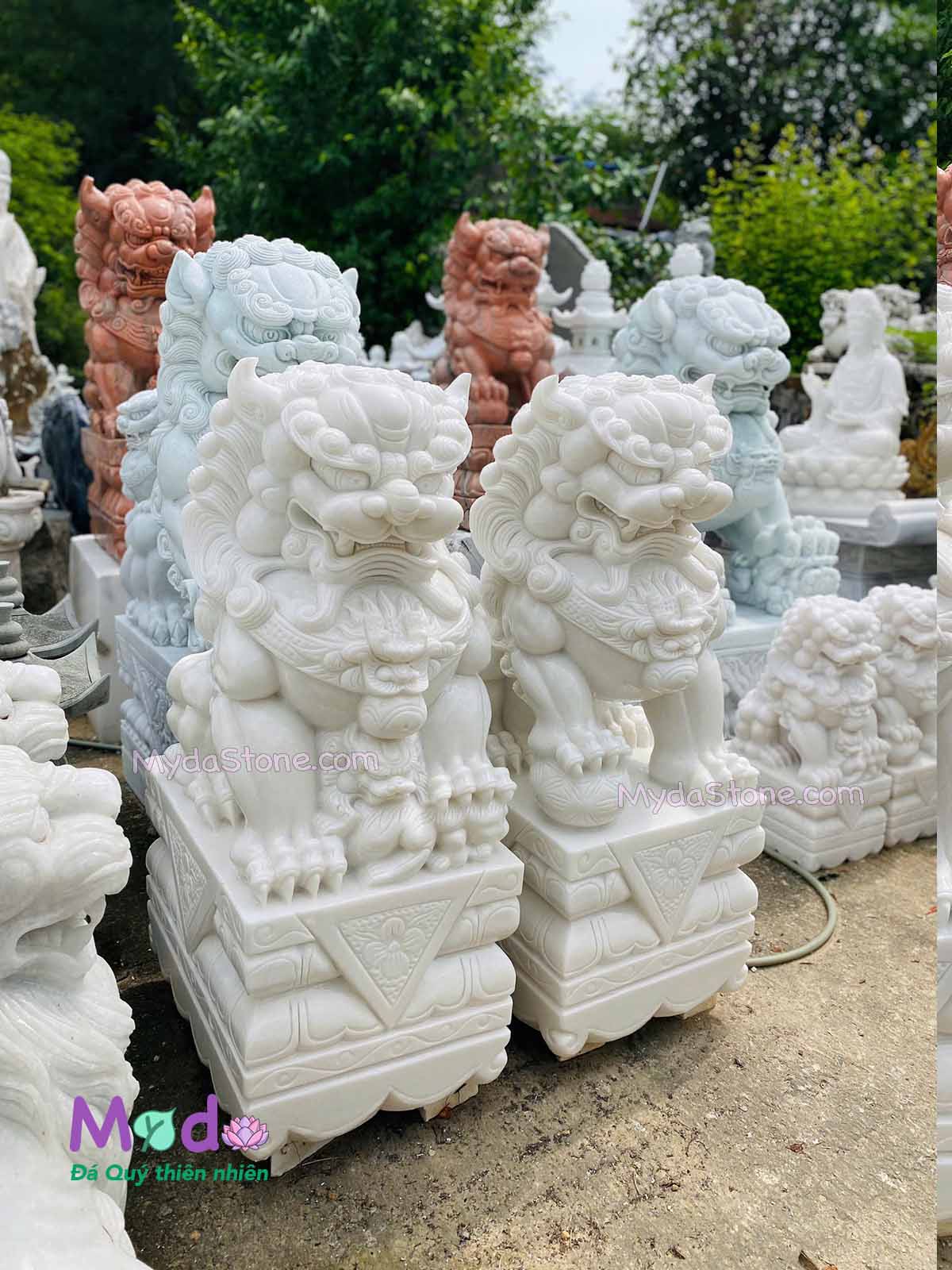 Tượng Kỳ Lân đá Cẩm Thạch Trắng