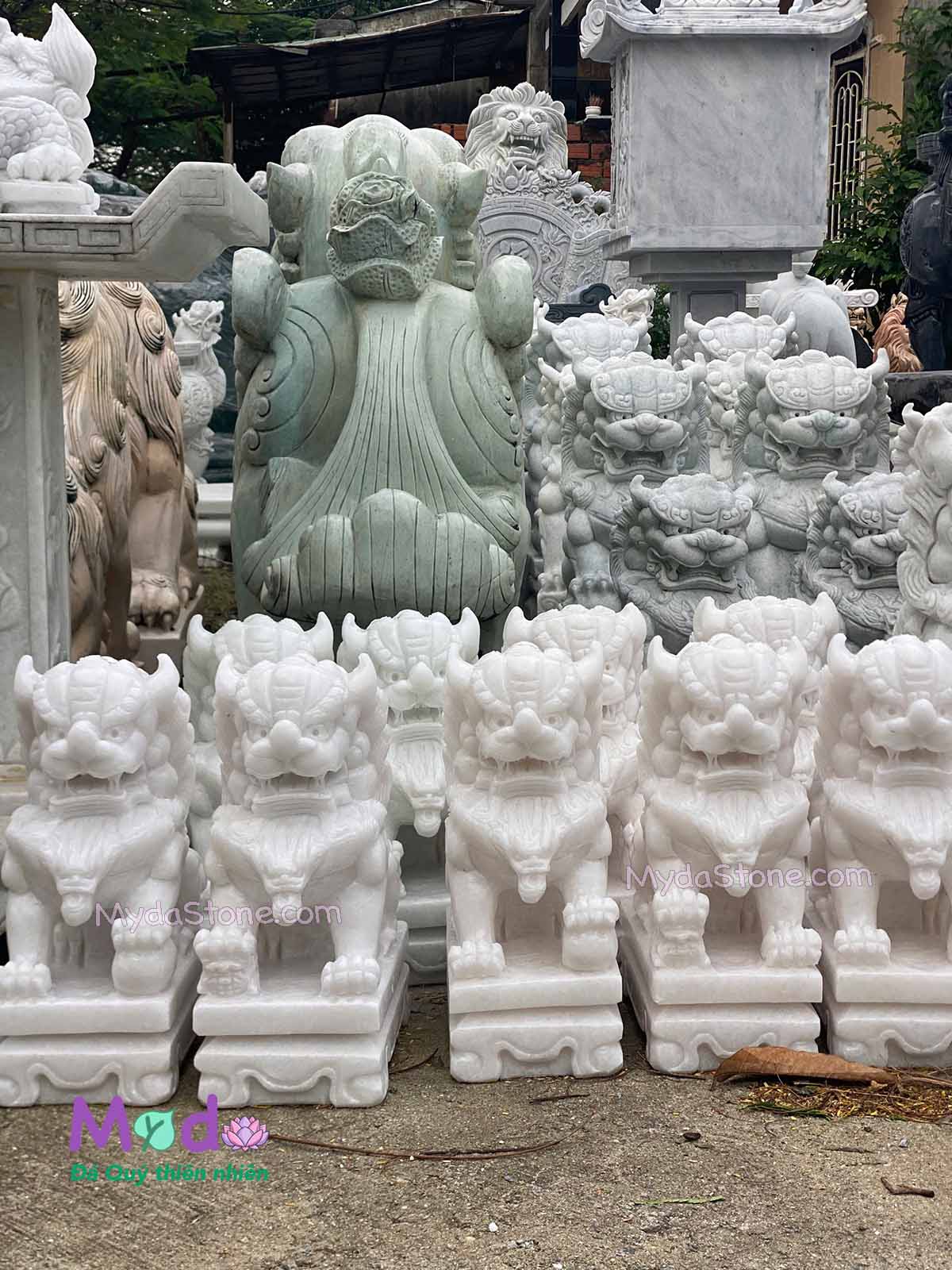 Tượng Kỳ Lân đá Cẩm Thạch Trắng