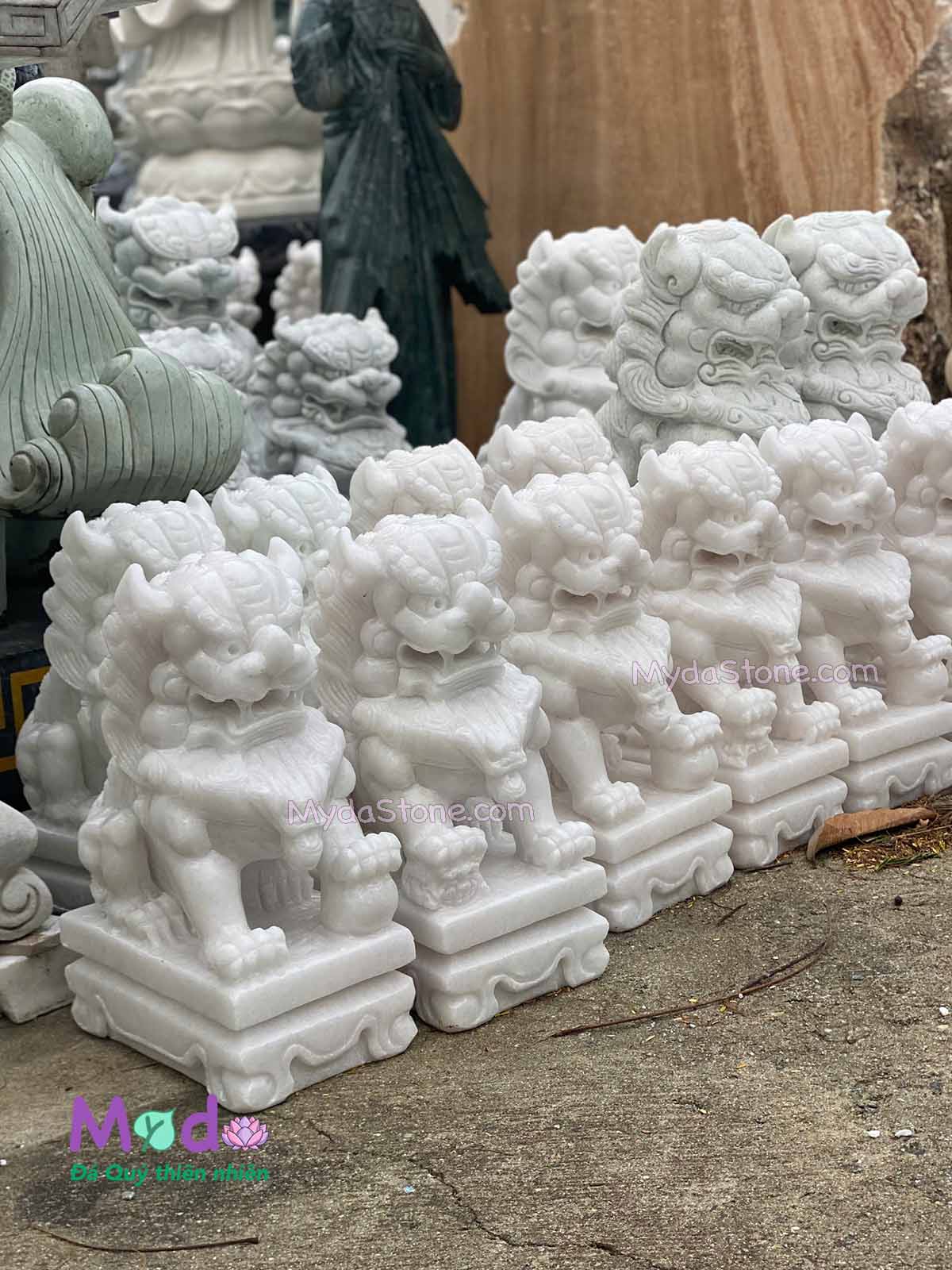 Tượng Kỳ Lân đá Cẩm Thạch Trắng