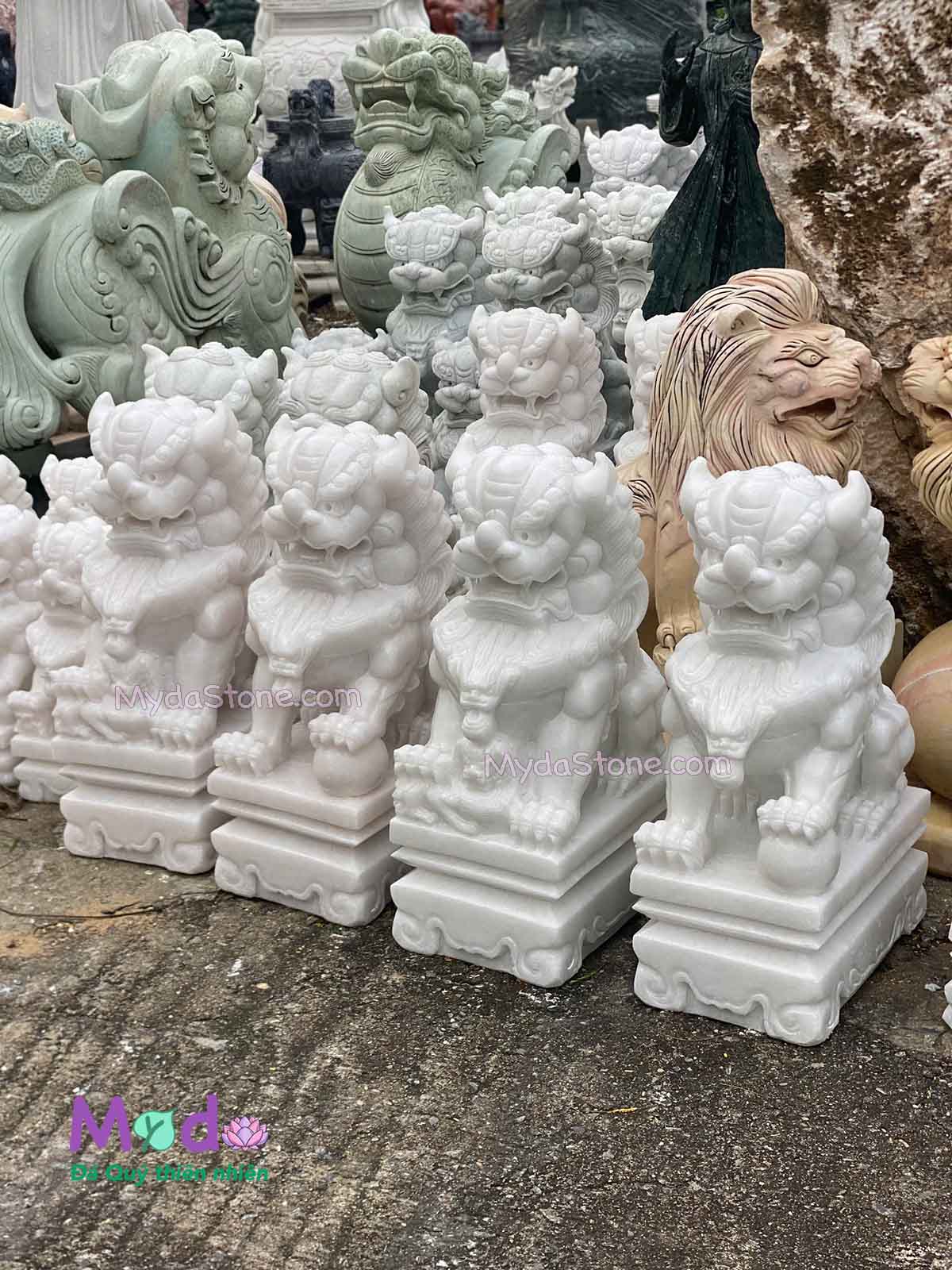 Tượng Kỳ Lân đá Cẩm Thạch Trắng