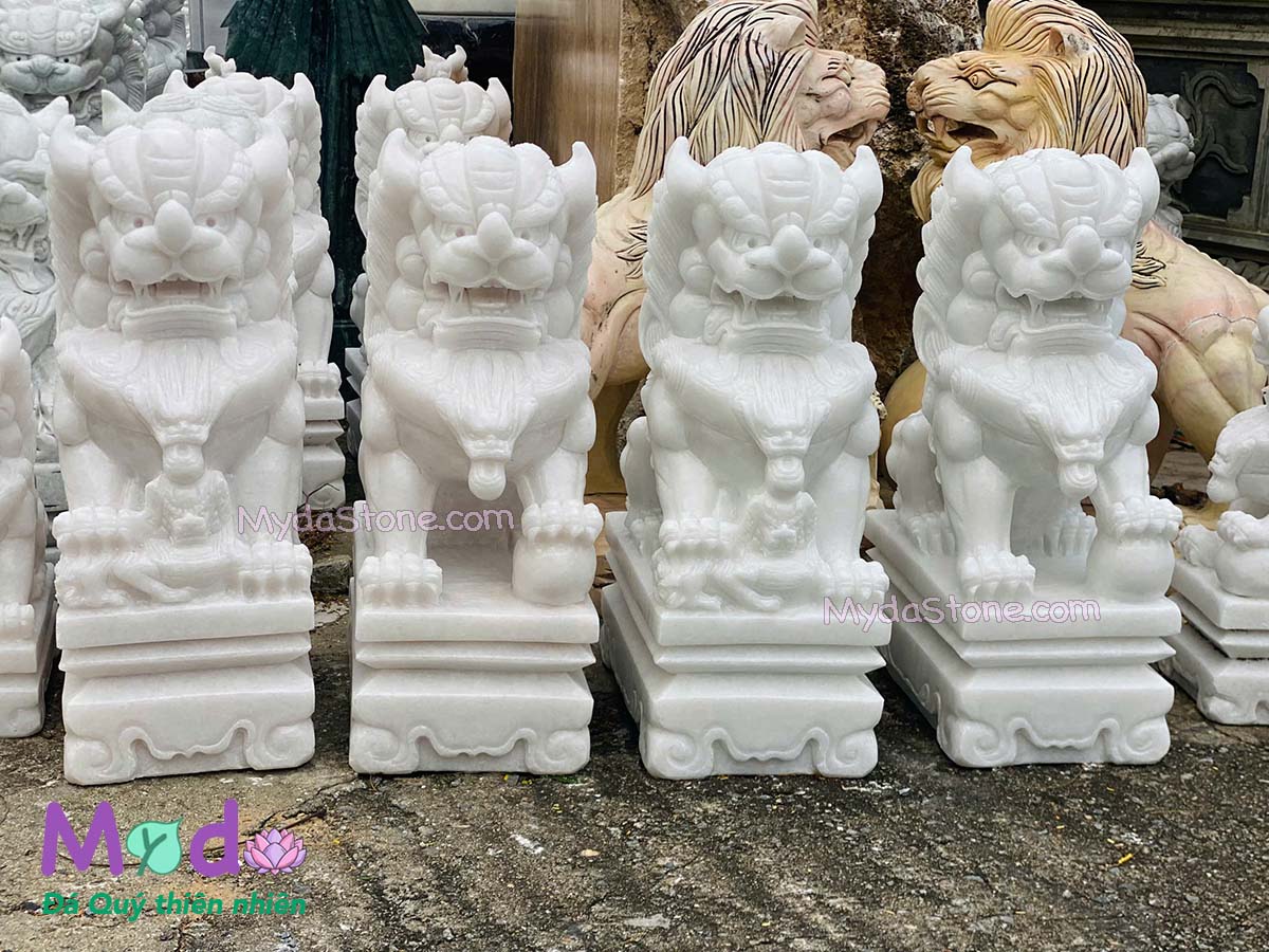 Tượng Kỳ Lân đá Cẩm Thạch Trắng