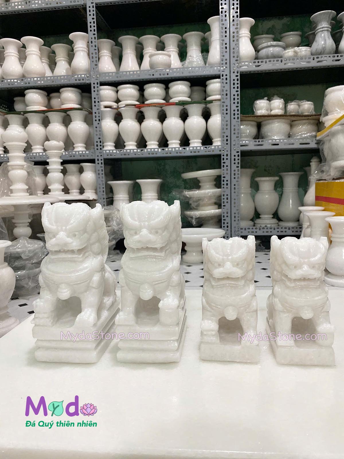 Tượng Kỳ Lân đá Cẩm Thạch Trắng