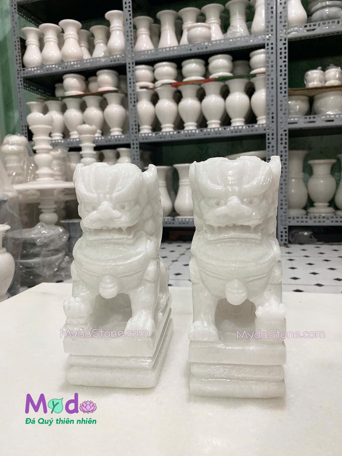 Tượng Kỳ Lân đá Cẩm Thạch Trắng