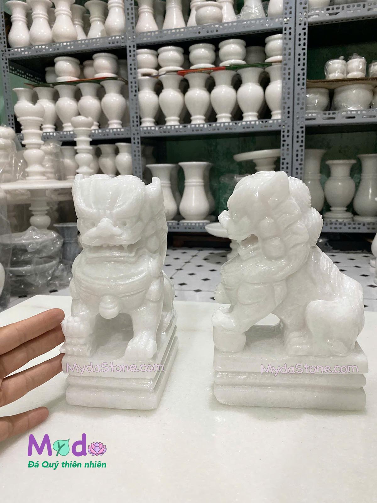 Tượng Kỳ Lân đá Cẩm Thạch Trắng