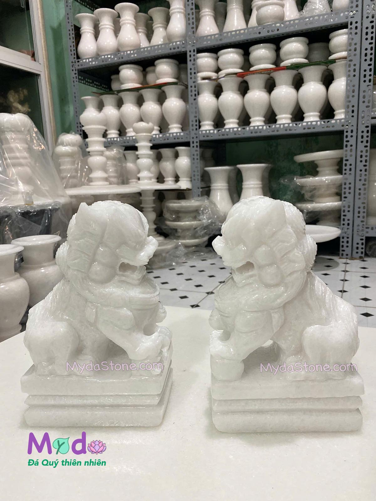 Tượng Kỳ Lân đá Cẩm Thạch Trắng