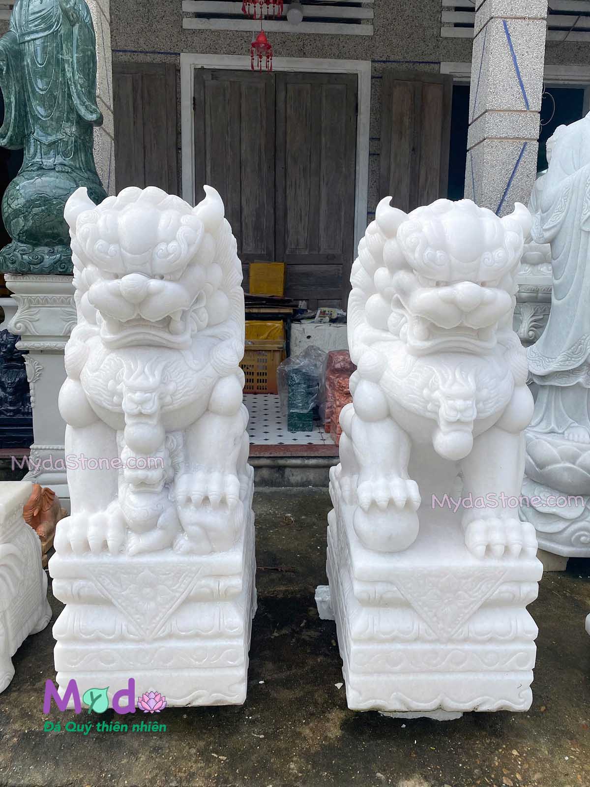 Tượng Kỳ Lân đá Cẩm Thạch Trắng