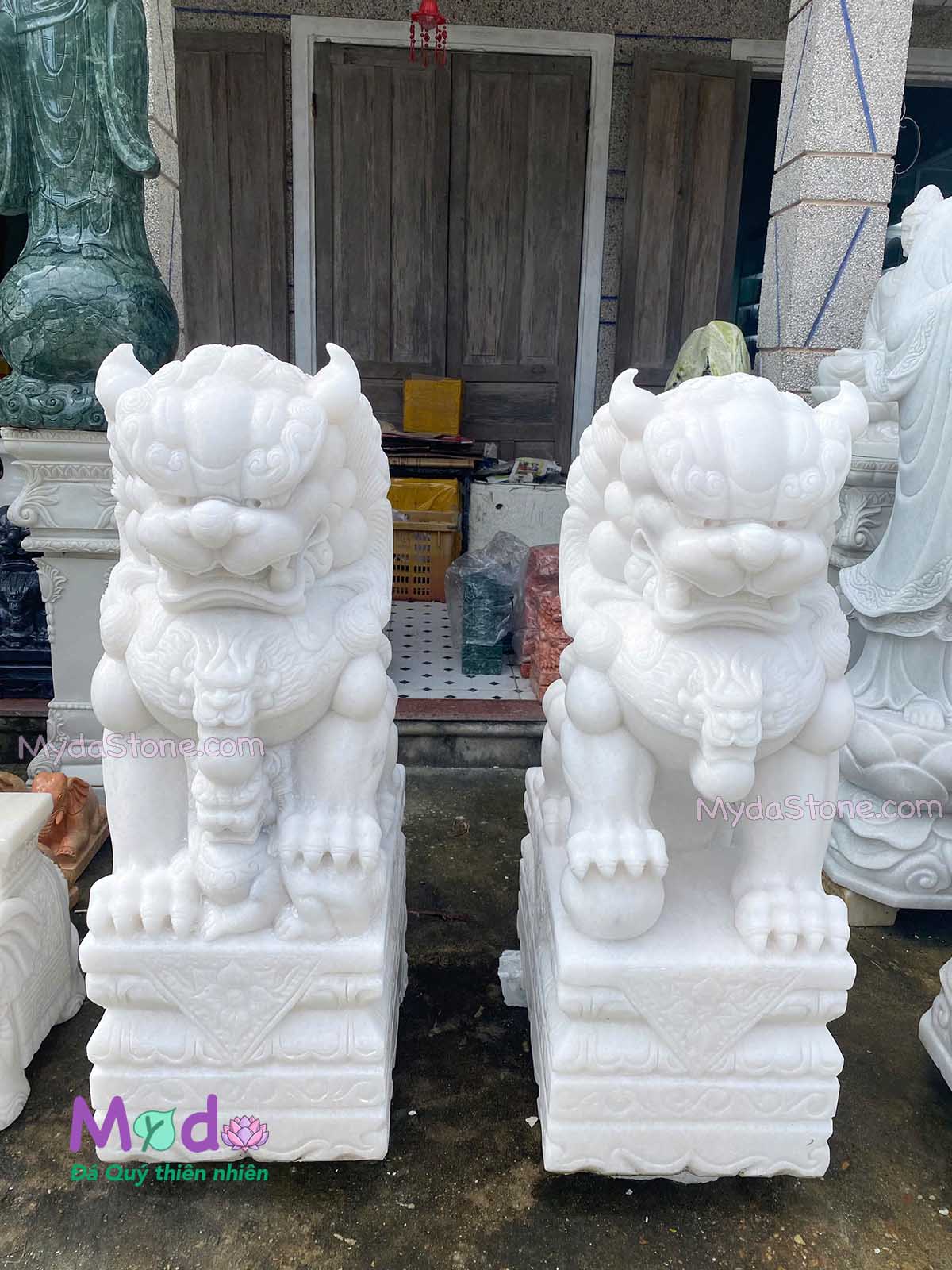 Tượng Kỳ Lân đá Cẩm Thạch Trắng