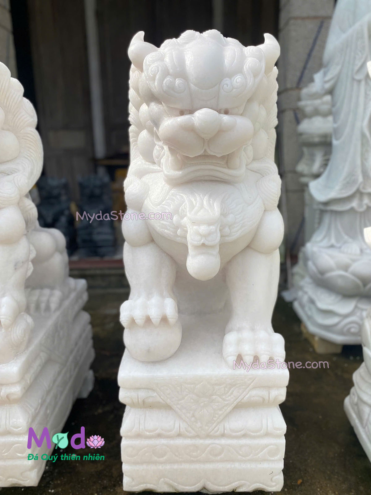 Tượng Kỳ Lân đá Cẩm Thạch Trắng