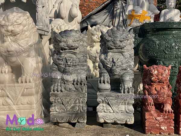 Tượng Kỳ Lân đá Cẩm Thạch Xám
