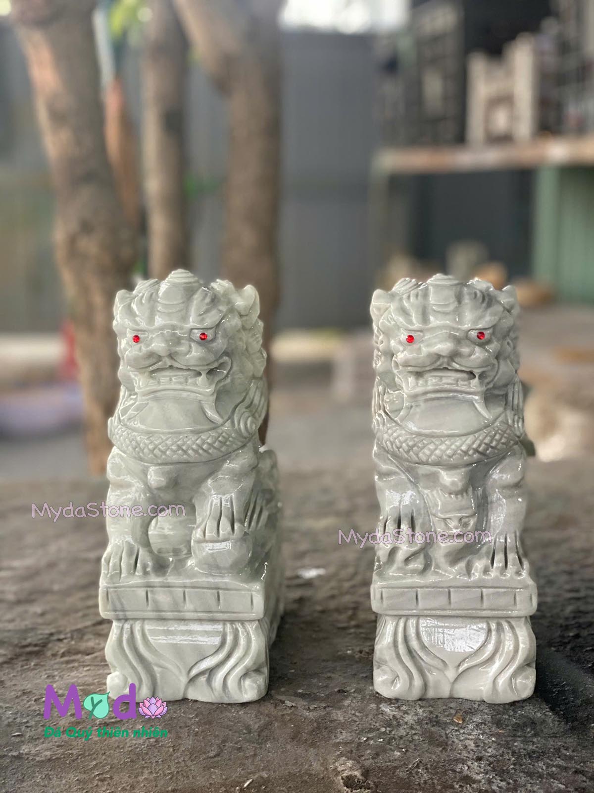 Tượng Kỳ Lân đá Cẩm Thạch Xám