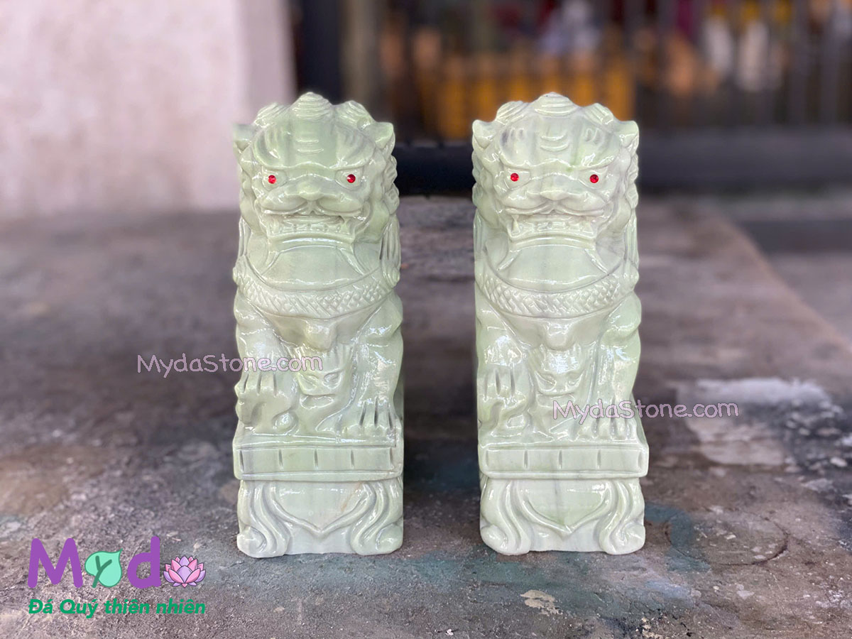 Tượng Kỳ Lân để Mộ đá Cẩm Thạch Xanh