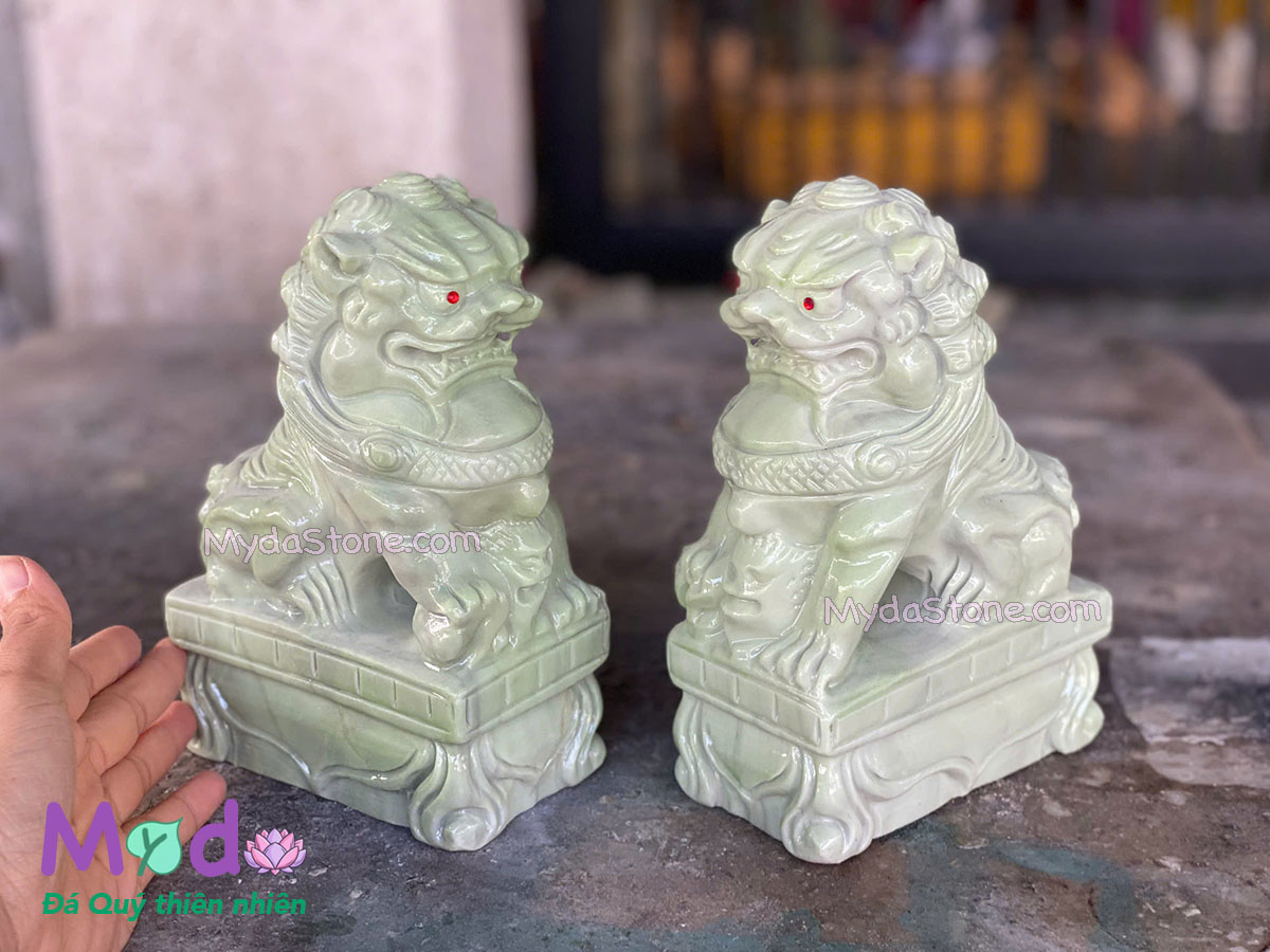 Tượng Kỳ Lân để Mộ đá Cẩm Thạch Xanh