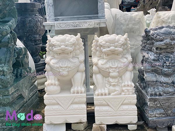 Tượng Kỳ Lân đá Cẩm Thạch Trắng