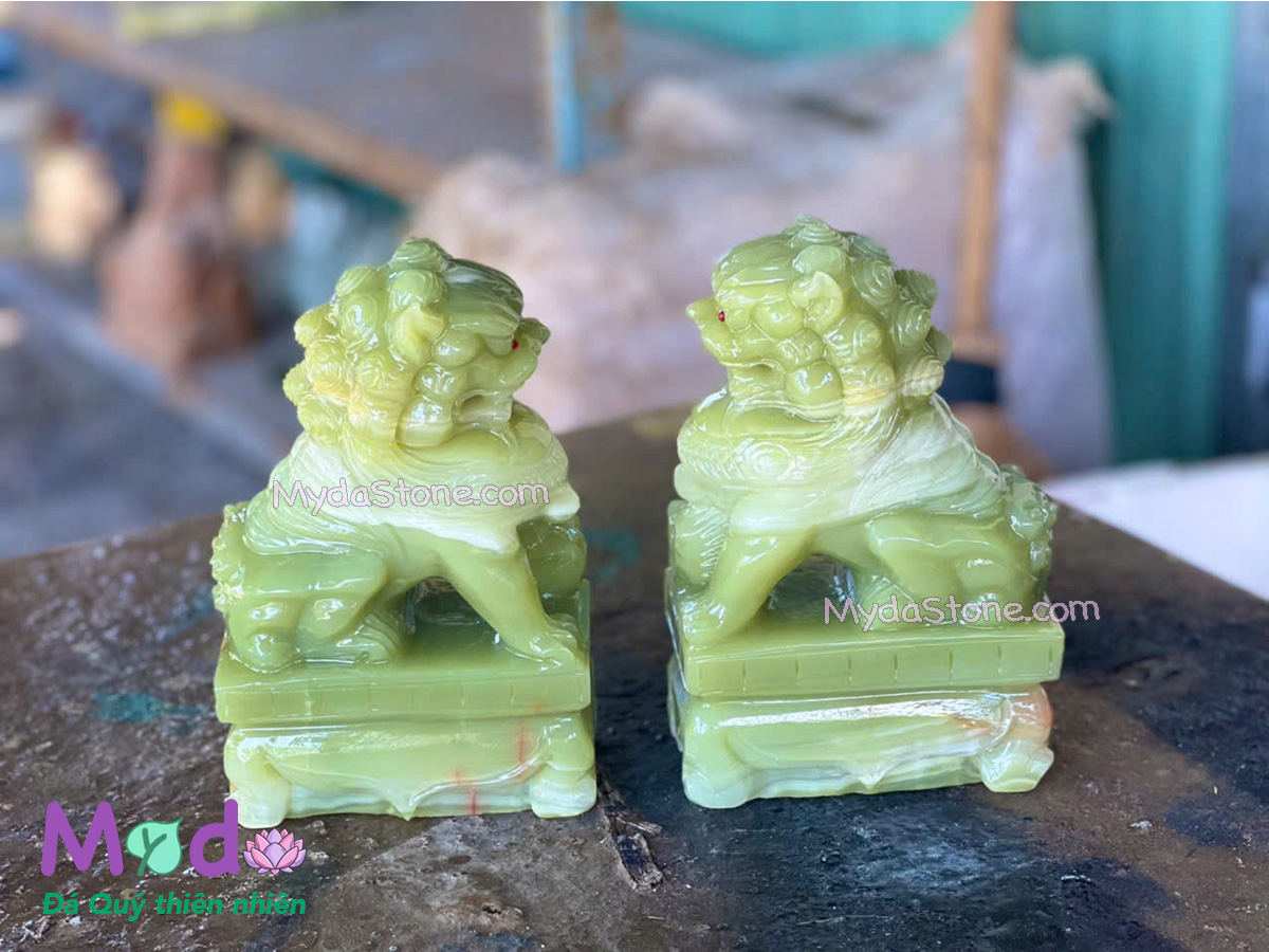 Tượng Kỳ Lân đá Ngọc Xanh Pakistan