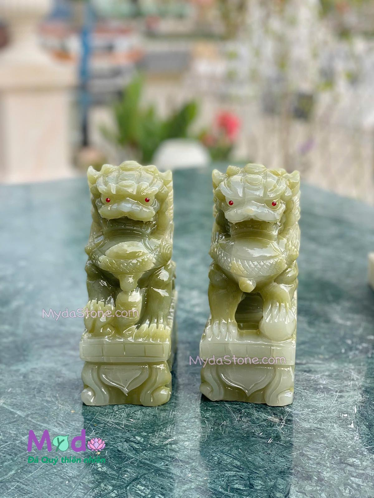 Tượng Kỳ Lân đá Ngọc Xanh Pakistan