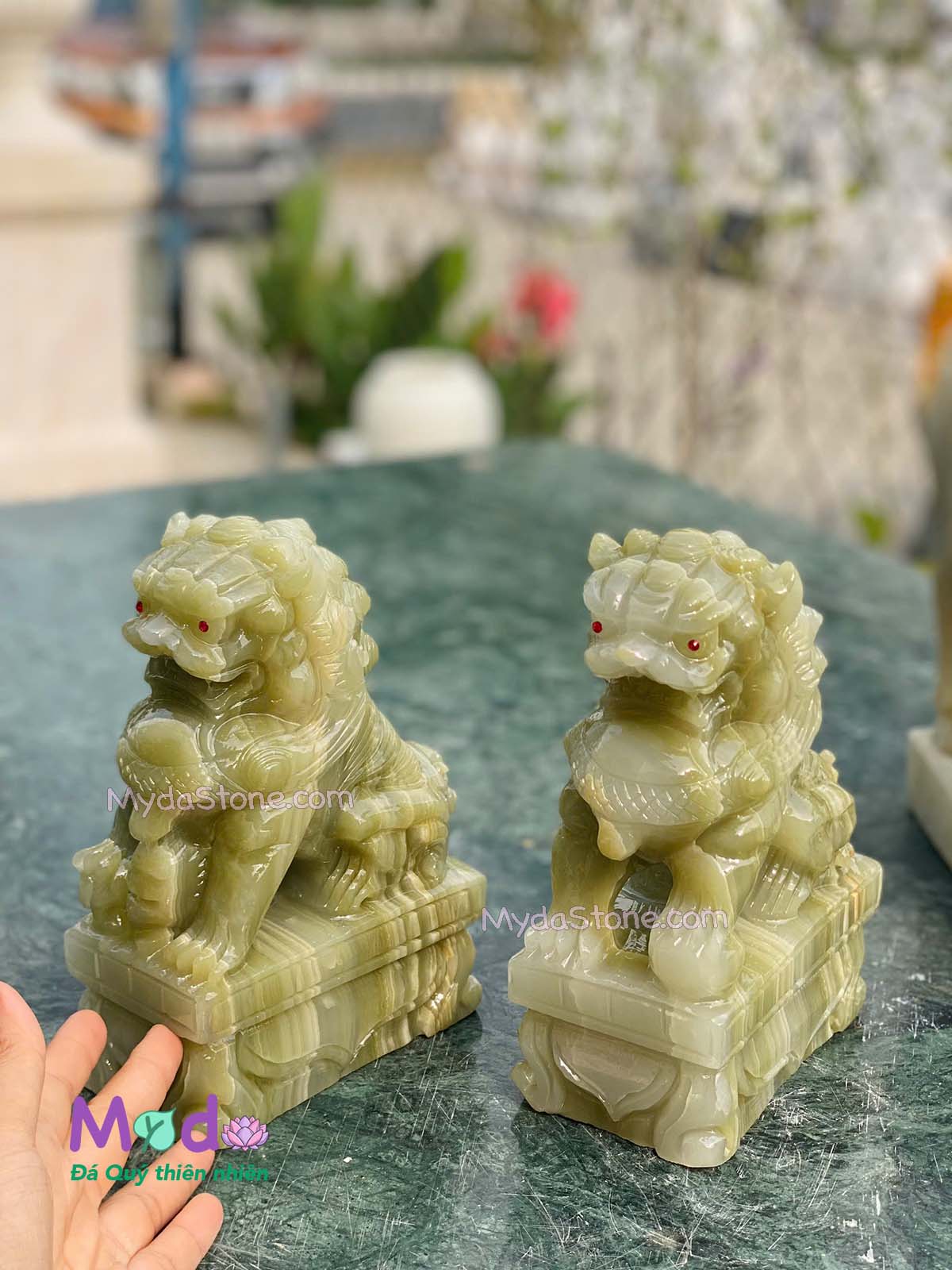 Tượng Kỳ Lân đá Ngọc Xanh Pakistan