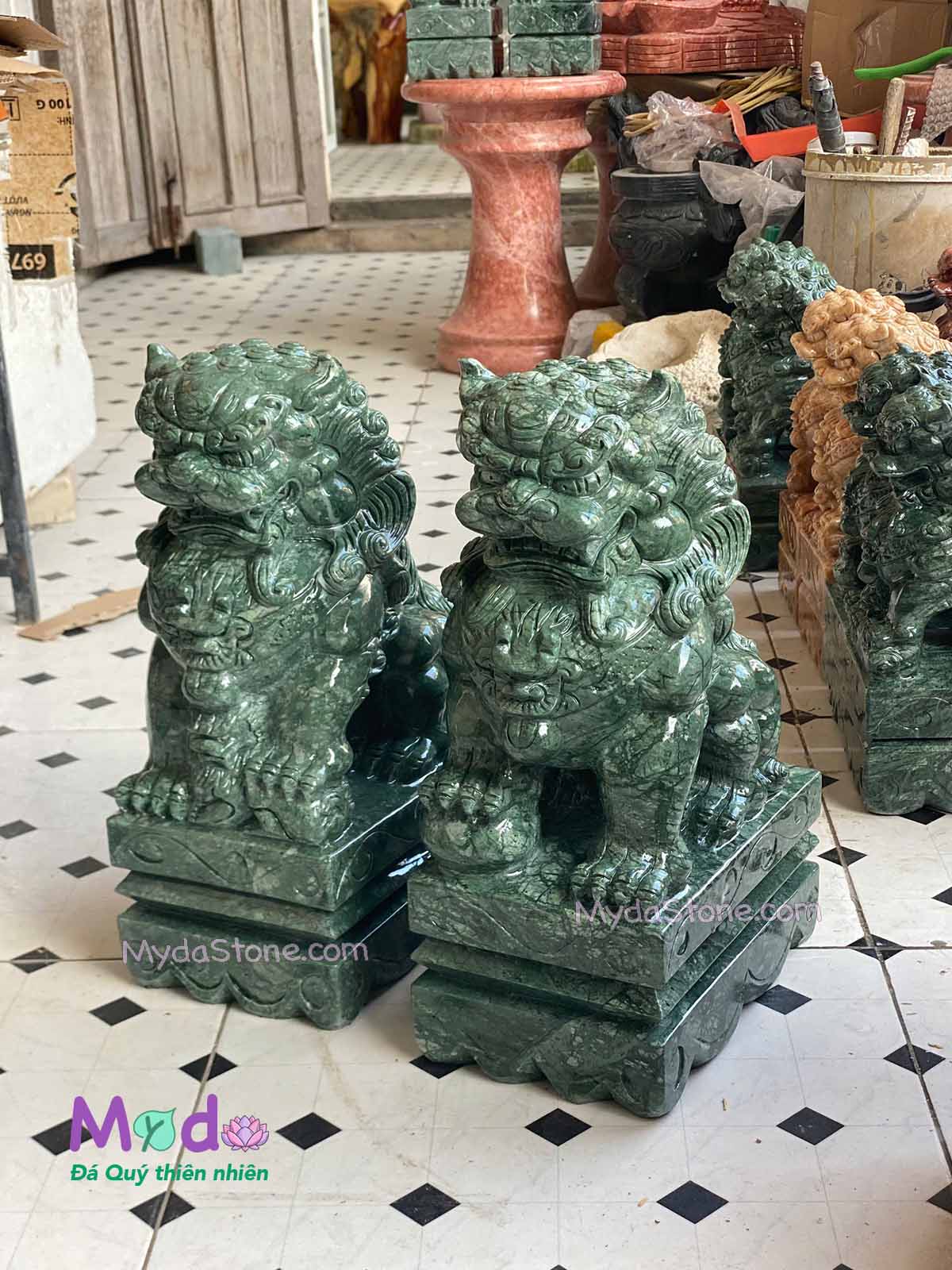 Tượng Kỳ Lân đá Xanh Ấn Độ