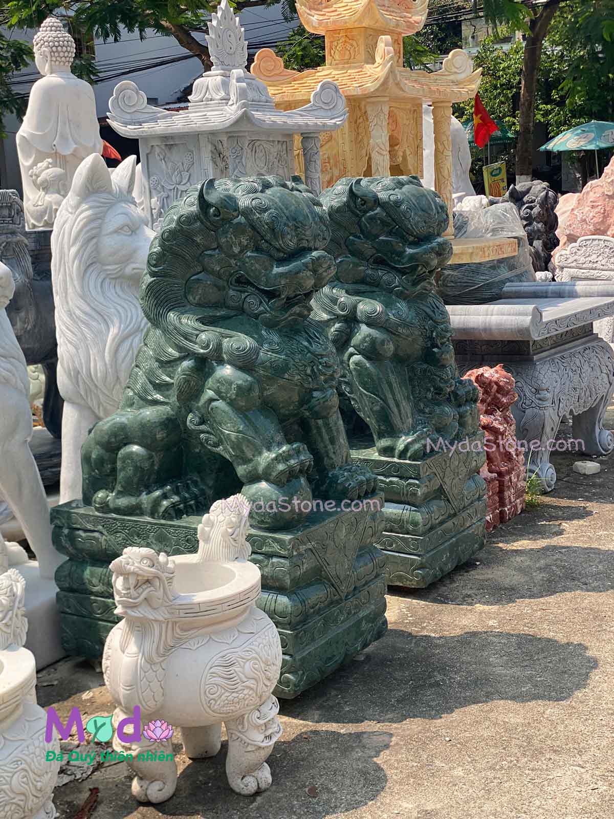 Tượng Kỳ Lân đá Xanh Ấn Độ