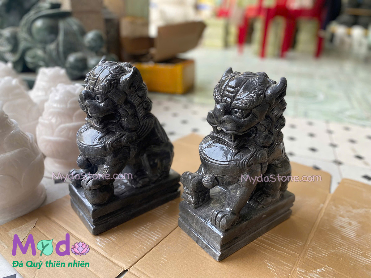 Tượng Kỳ Lân để Mộ đá Cẩm Thạch Đen