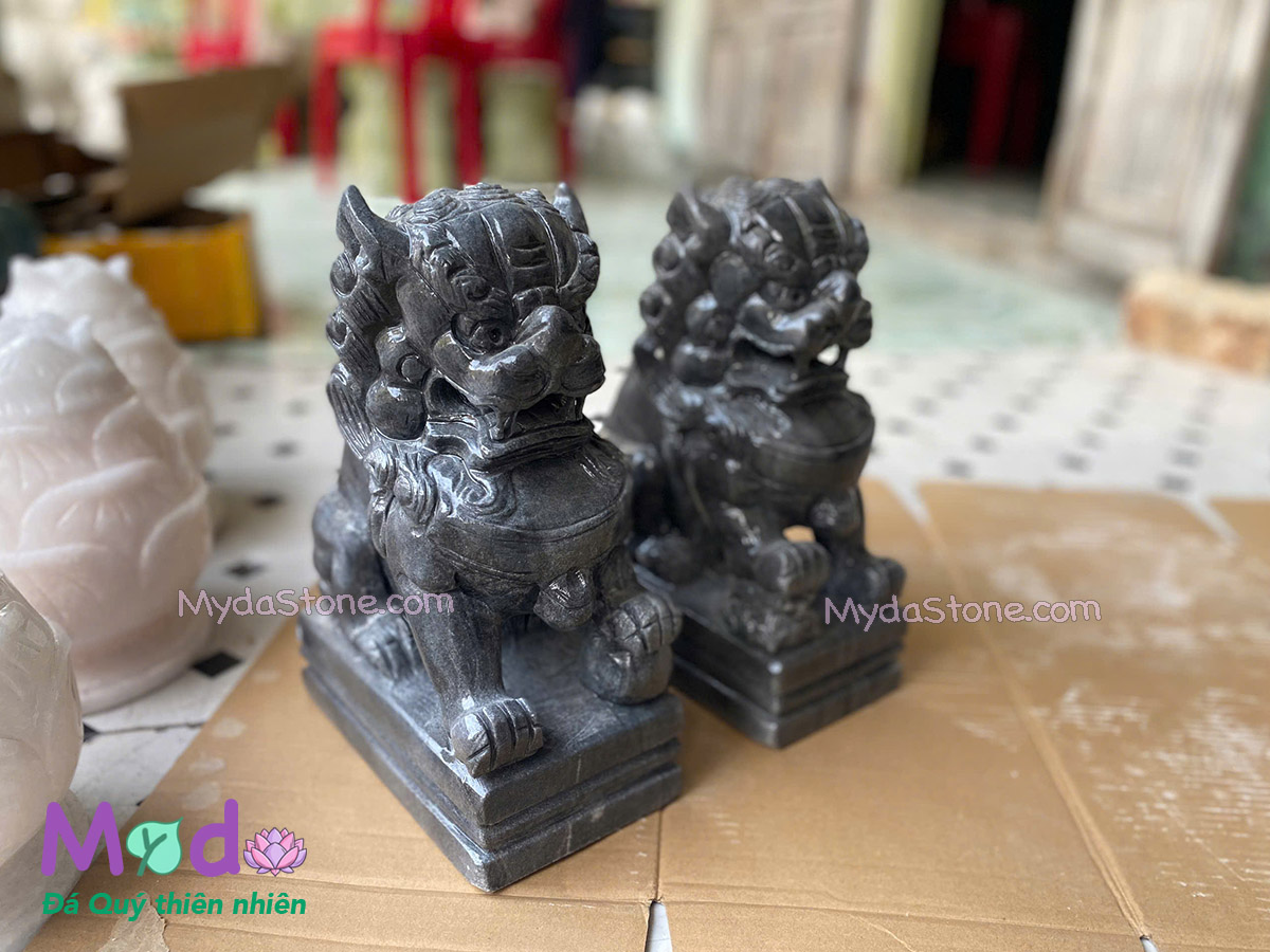 Tượng Kỳ Lân để Mộ đá Cẩm Thạch Đen