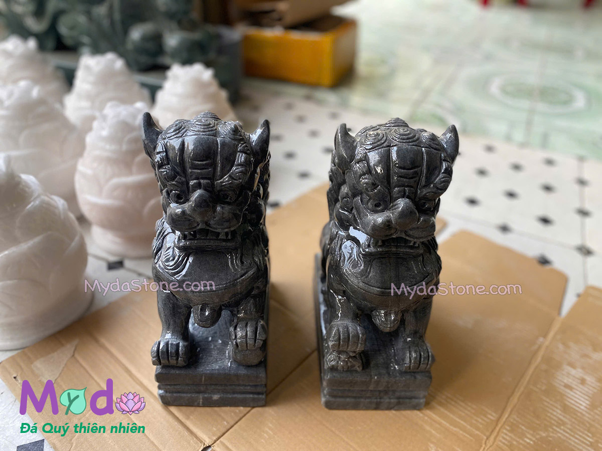 Tượng Kỳ Lân để Mộ đá Cẩm Thạch Đen
