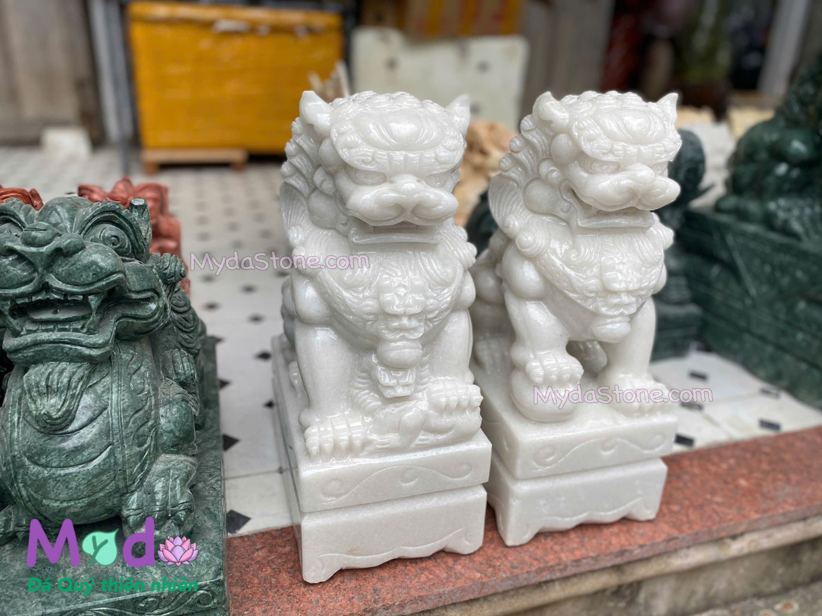 Tượng Kỳ Lân để Lăng Mộ đá Cẩm Thạch Trắng
