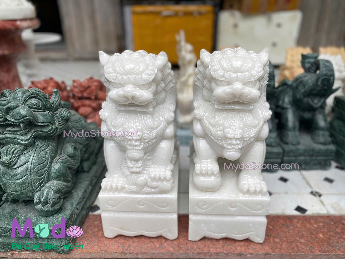 Tượng Kỳ Lân để Lăng Mộ đá Cẩm Thạch Trắng