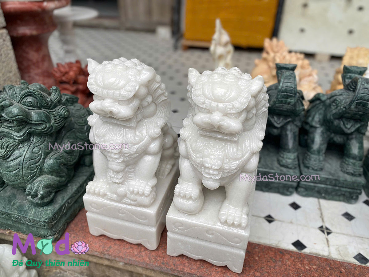 Tượng Kỳ Lân để Lăng Mộ đá Cẩm Thạch Trắng