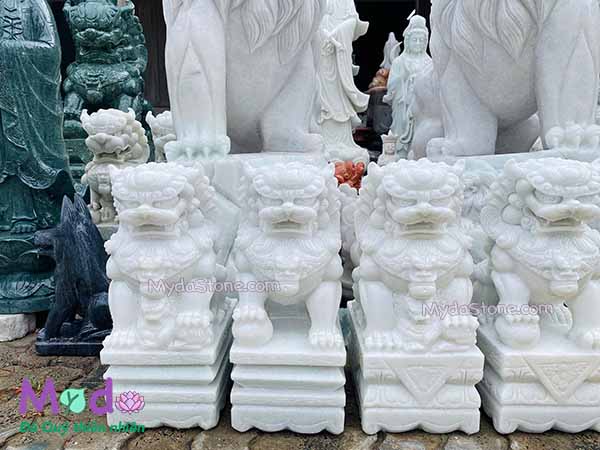 Tượng Kỳ Lân để Lăng Mộ đá Cẩm Thạch Trắng
