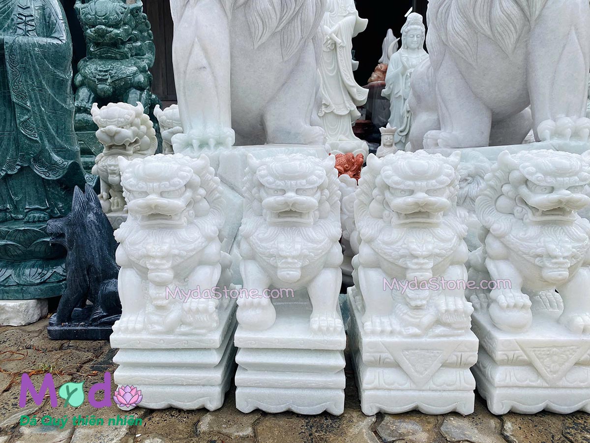 Tượng Kỳ Lân để Lăng Mộ đá Cẩm Thạch Trắng