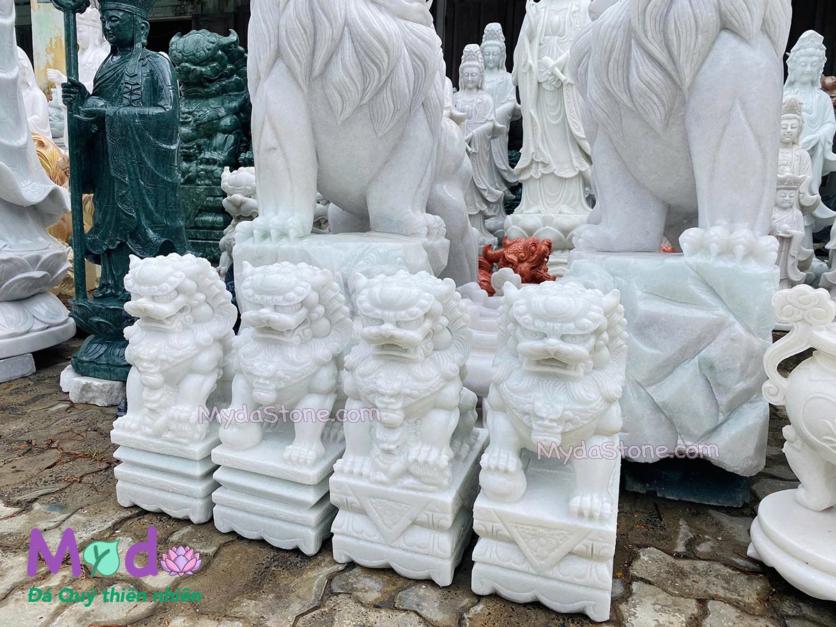 Tượng Kỳ Lân để Lăng Mộ đá Cẩm Thạch Trắng