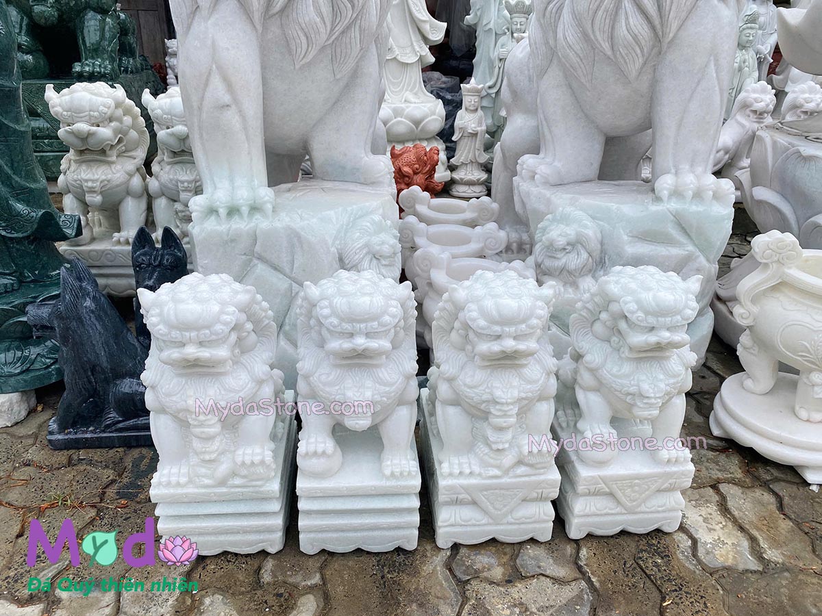 Tượng Kỳ Lân để Lăng Mộ đá Cẩm Thạch Trắng