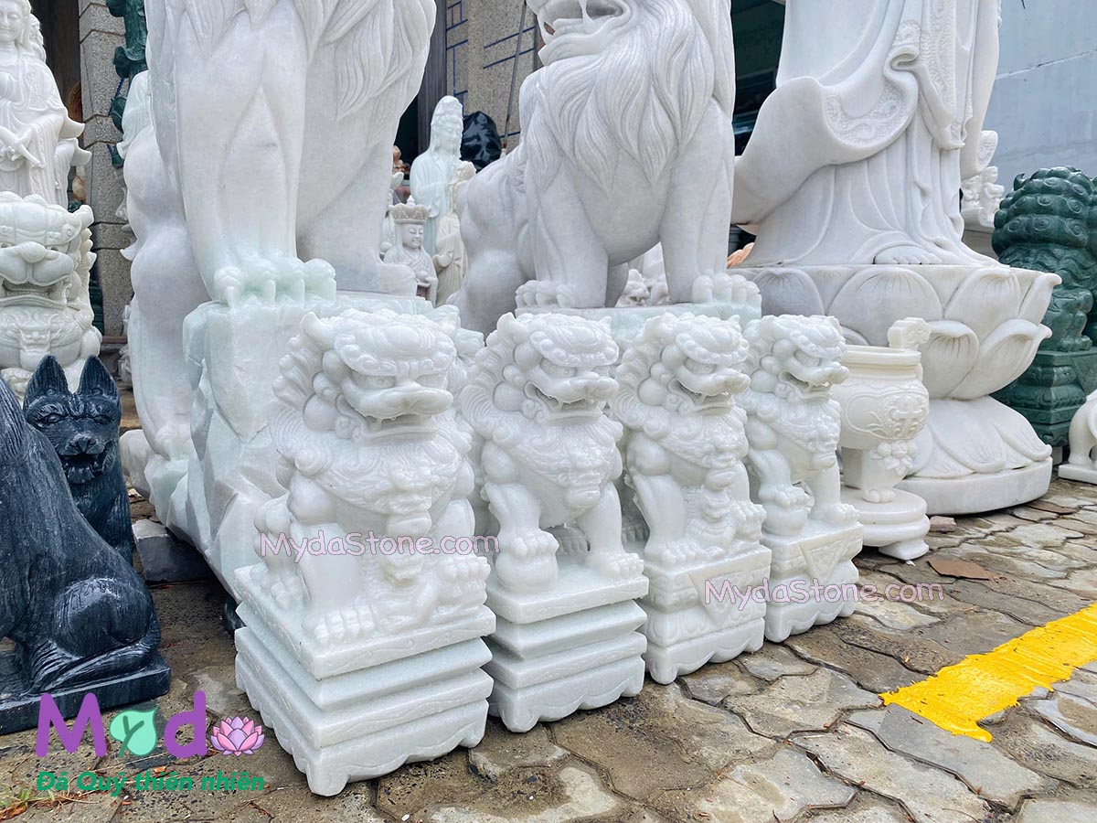 Tượng Kỳ Lân để Lăng Mộ đá Cẩm Thạch Trắng