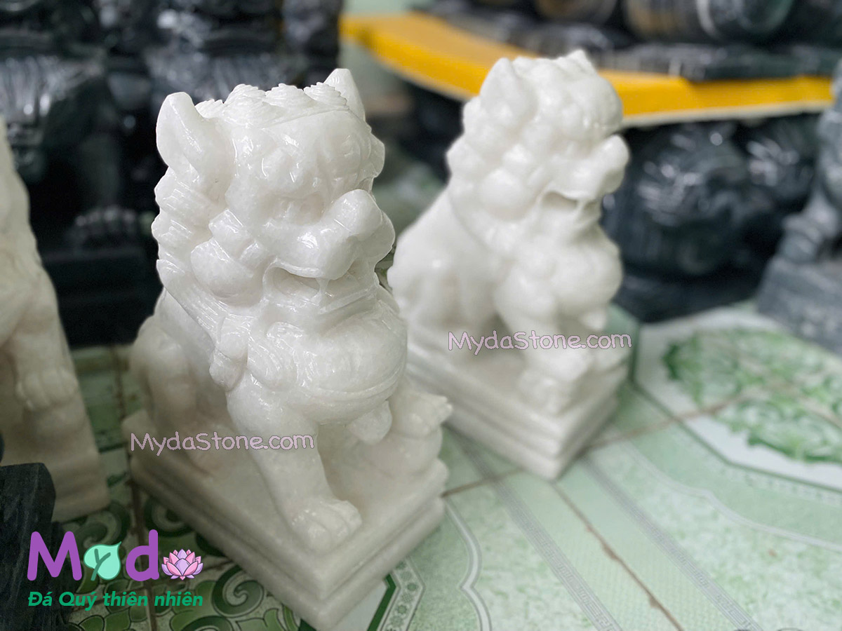 Tượng Kỳ Lân để Lăng Mộ đá Cẩm Thạch Trắng