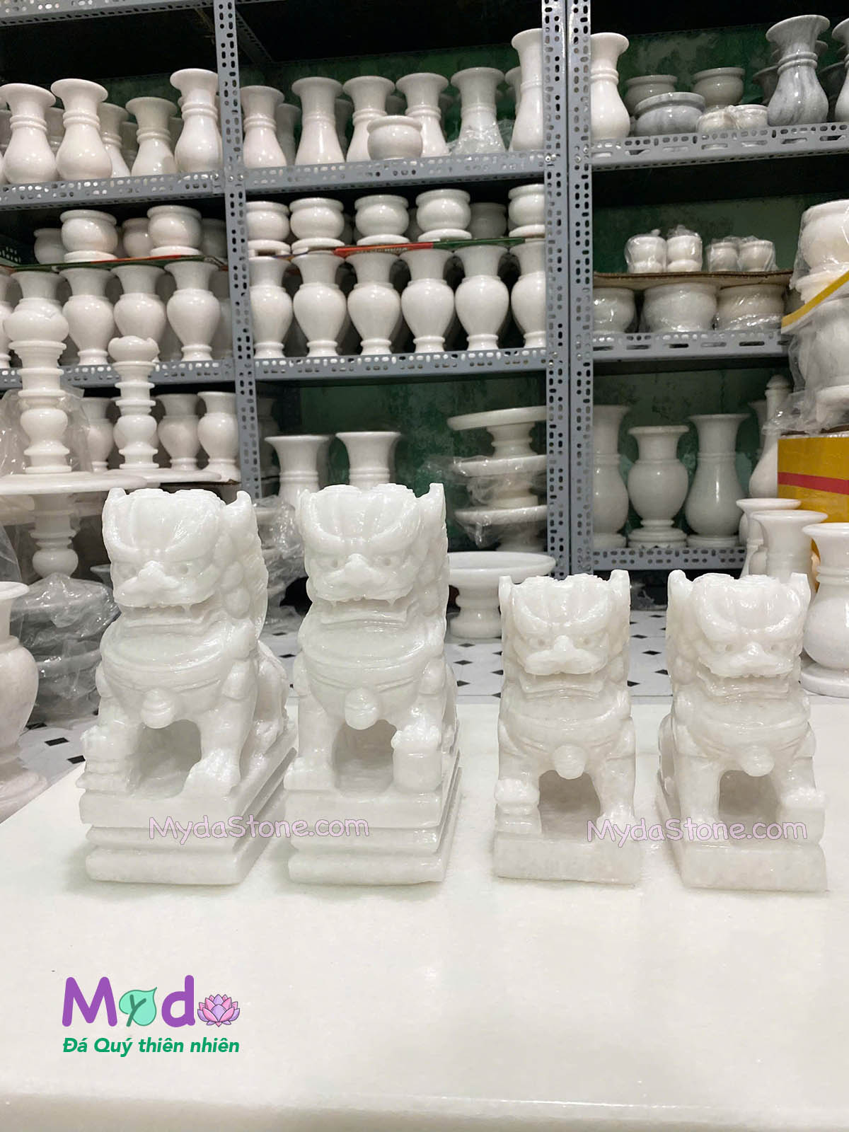 Tượng Kỳ Lân đá Cẩm Thạch Trắng