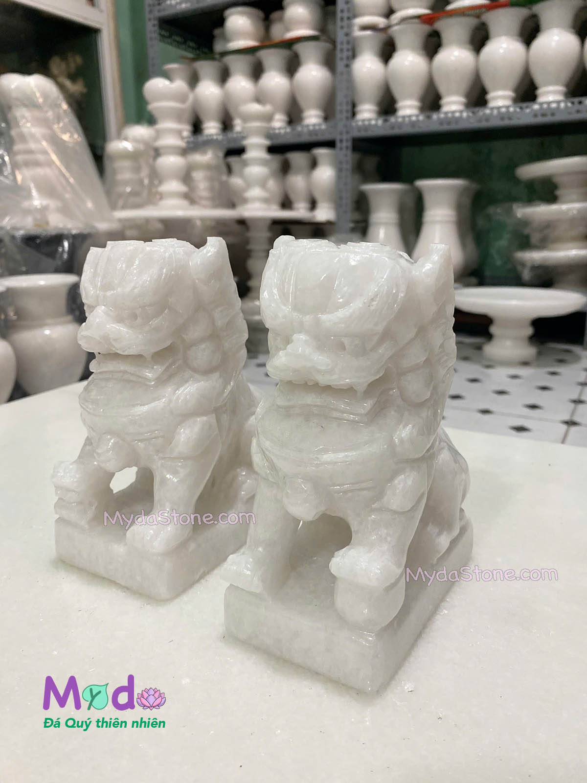 Tượng Kỳ Lân đá Cẩm Thạch Trắng