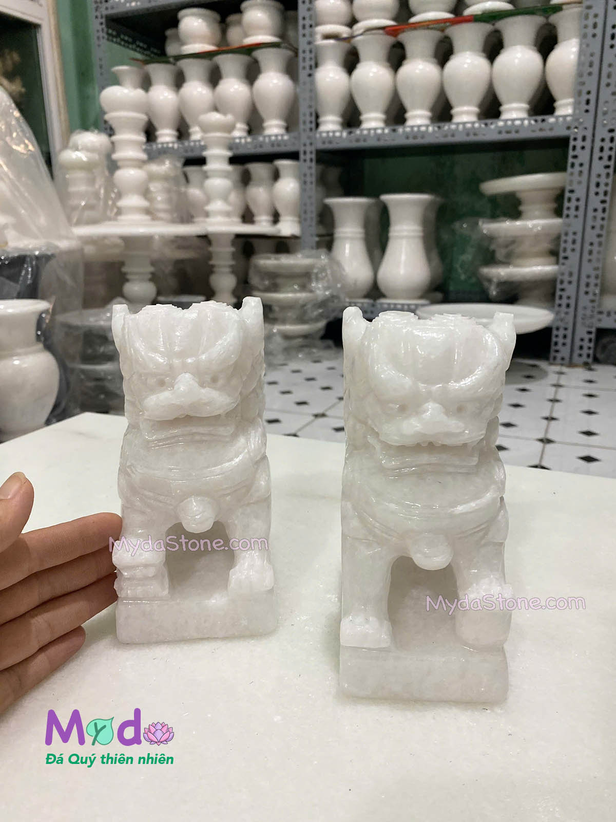 Tượng Kỳ Lân đá Cẩm Thạch Trắng